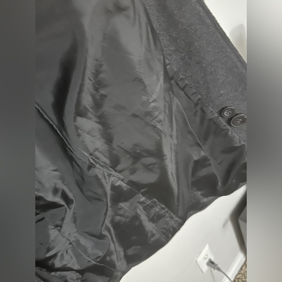 Kenneth Cole Reaction | Long Grey Wool Trench Coat | Sz:2 | Designer Coat - Picture 8 of 13